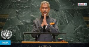 S. Jaishankar delivering India’s statement at the 80th UN General Assembly in New York, calling for UN reforms and global realism.