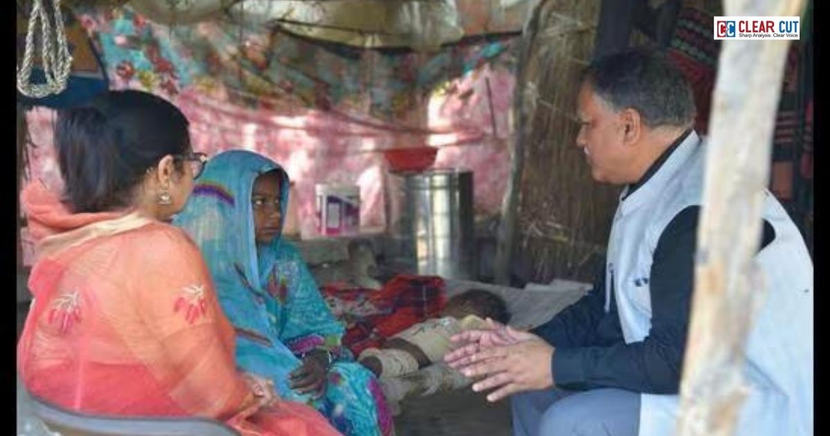 Officials verifying welfare beneficiaries under Uttar Pradesh’s Zero Poverty Campaign.