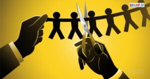 WHO headquarters with global health workers symbolizing job cuts and funding crisis affecting low-income countries