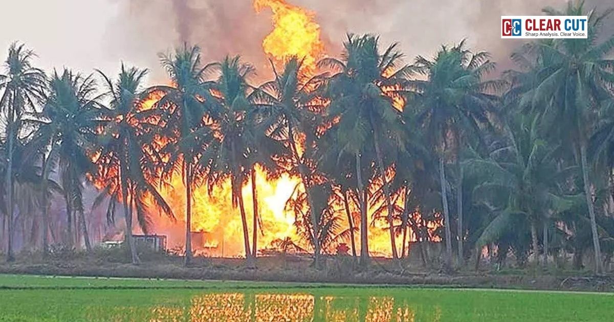 ONGC oil well fire in Konaseema district Andhra Pradesh