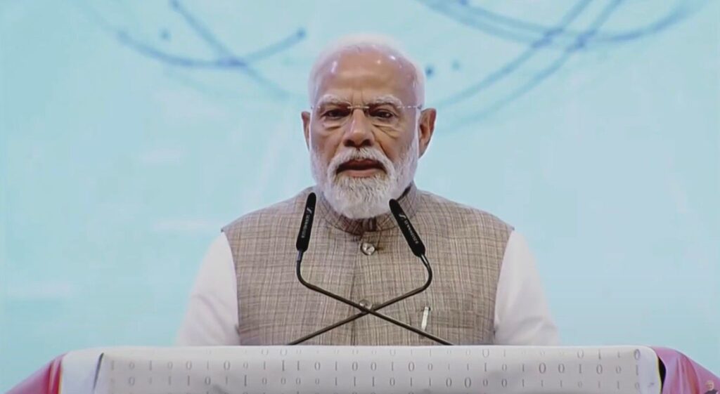 PM Narendra Modi addressing NXT Summit 2026 in New Delhi.